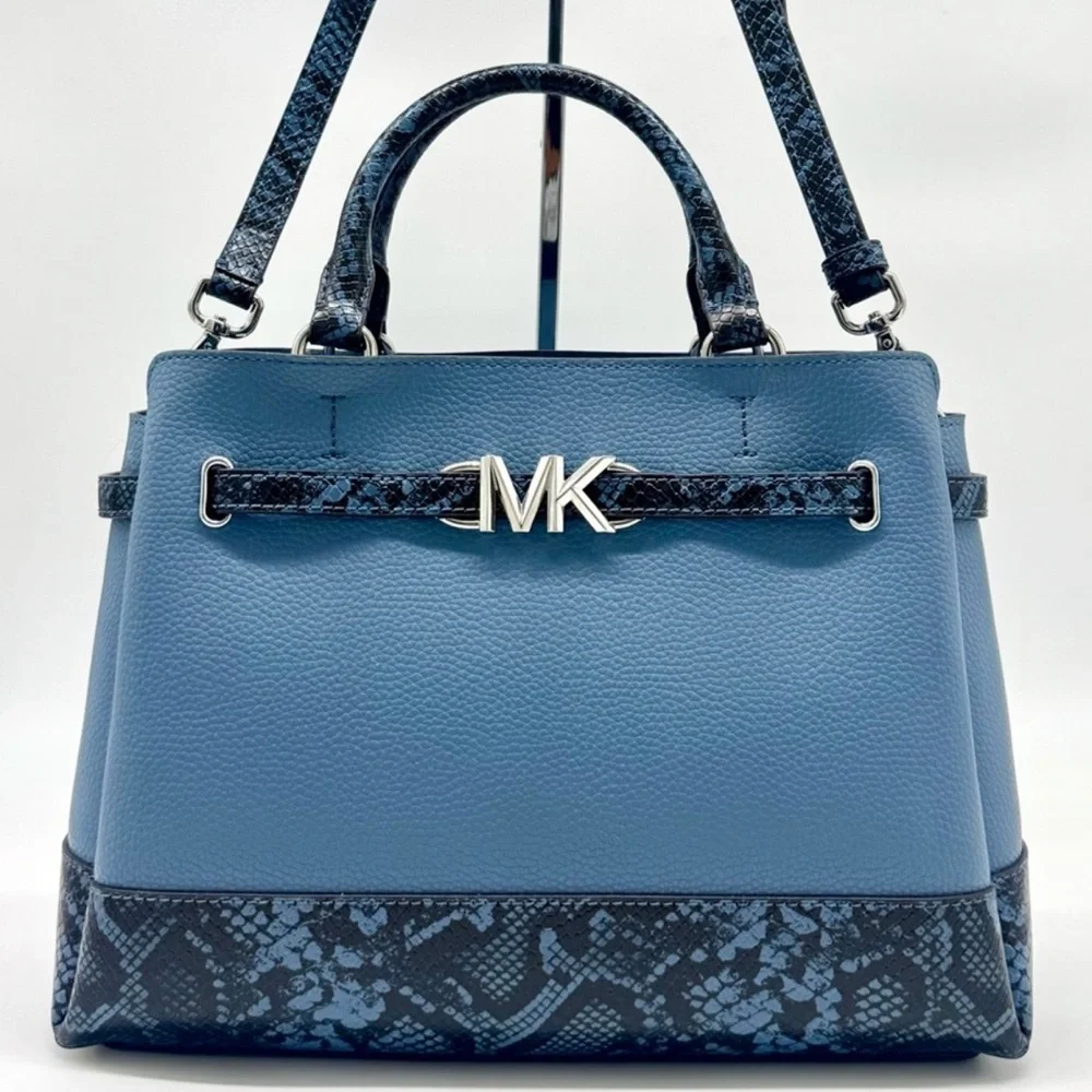 Michael Kors Large Reed Satchel Crossbody Bag & Matching Snap Wallet Denim